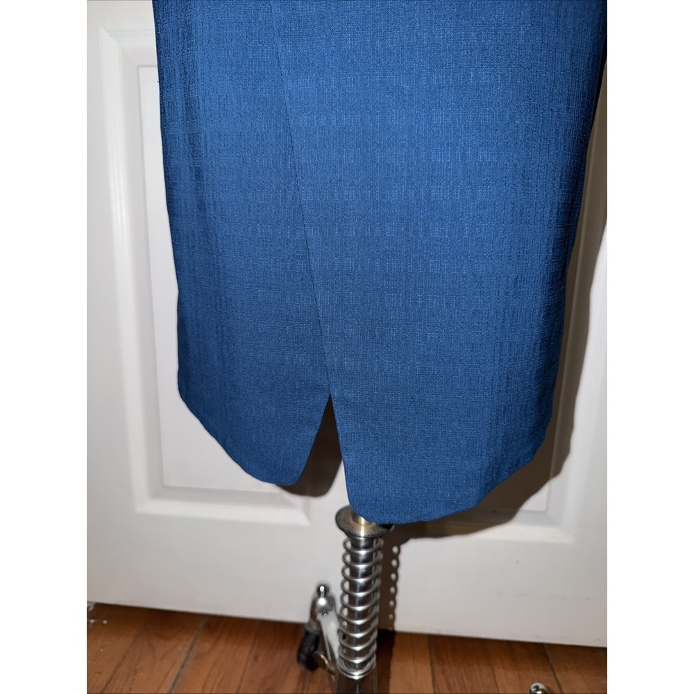 ZAC Zac Posen Women's Blue Asemetrical Pencil Skirt Size 4 USA Midi 27in - Picture 4 of 7